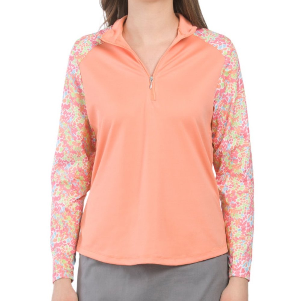 Bermuda Sands UPF 50 Sage Quarter Zip Jacket Women's Golf XL NWT